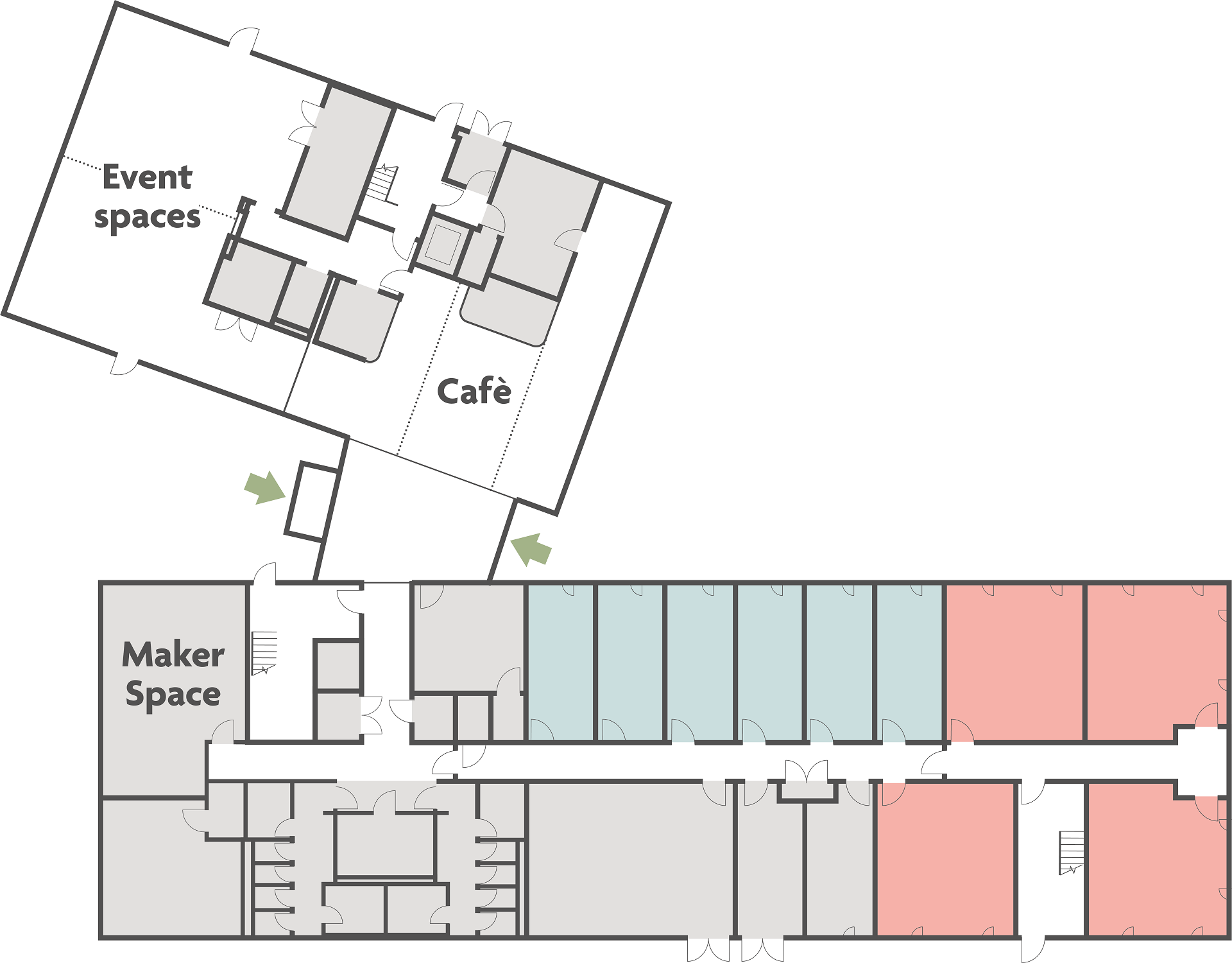 Map of the ground floor at the plaza